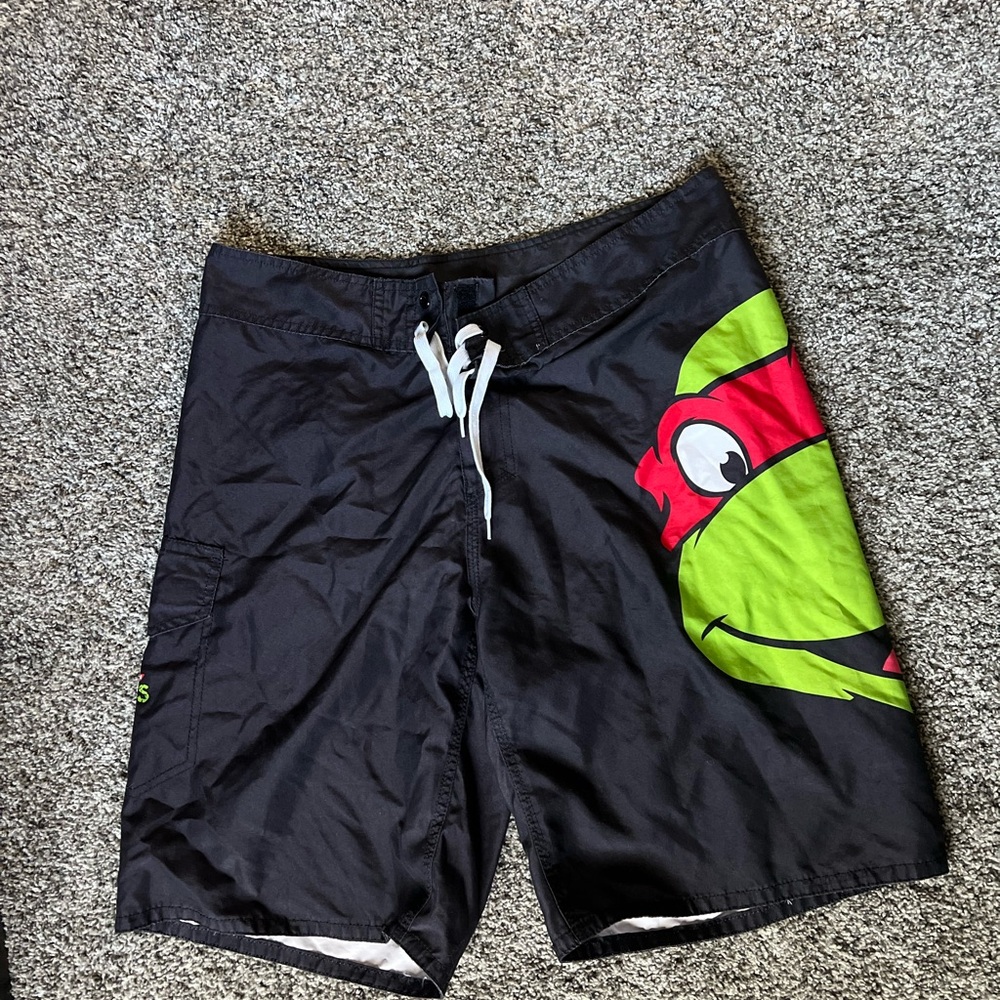 Nickelodeon Teenage Mutant Ninja Turtle Raphael Black Swim Shorts